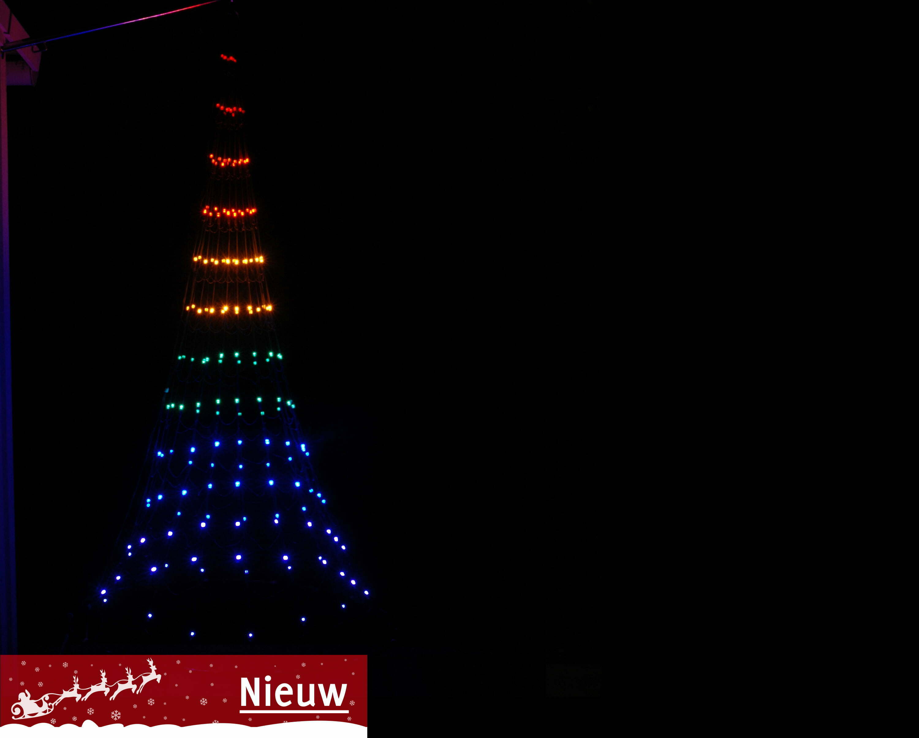 Vlaggenmast Kerstverlichting 192 LED 3D regenboog gevelmodel – NIEUW