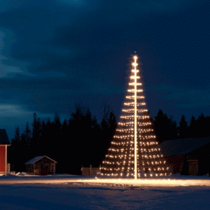 vlaggenmast kerstverlichting