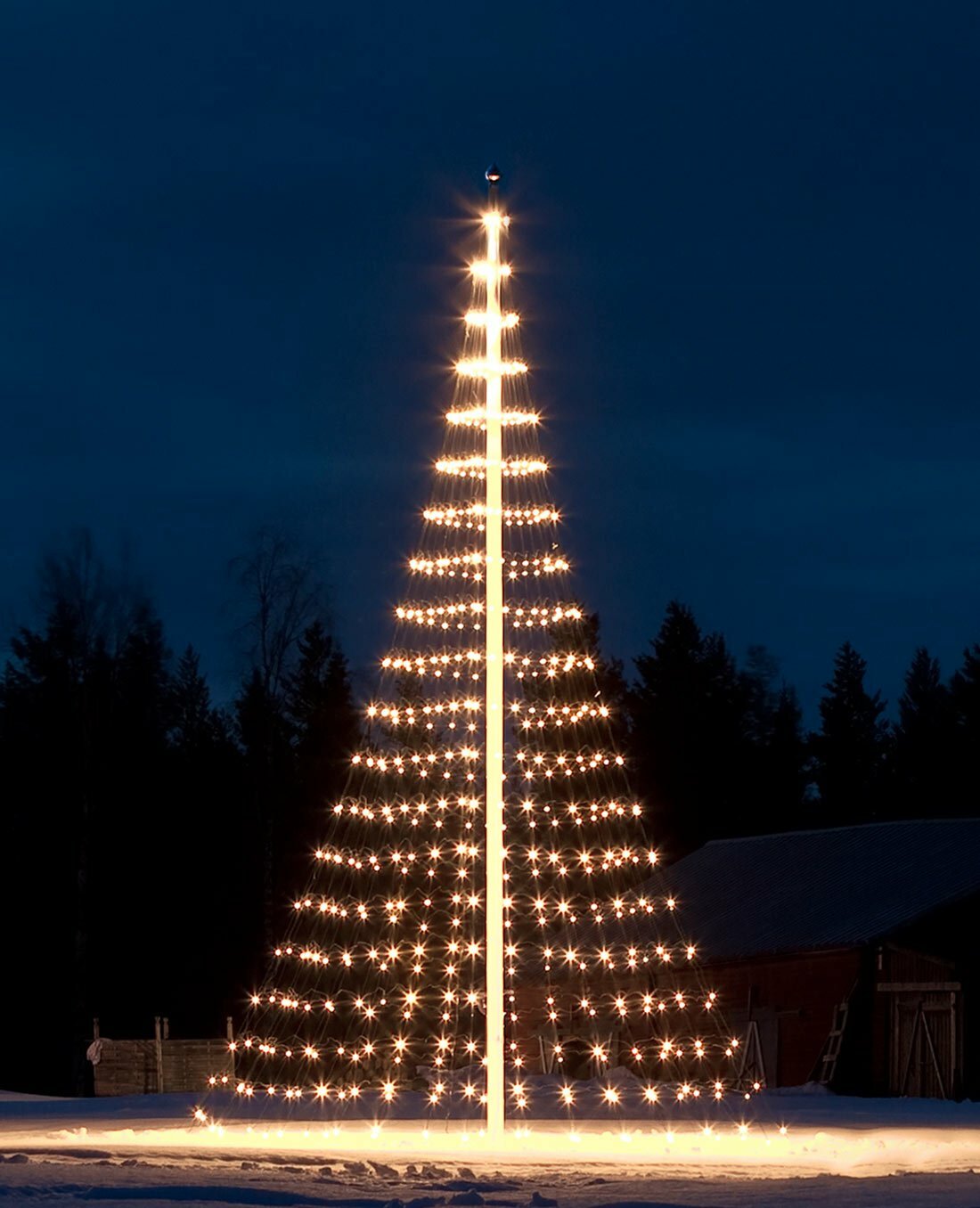 Intensief Festival hobby Vlaggenmast Kerstverlichting 600 LED 3D Warmwit incl. 6 meter mast