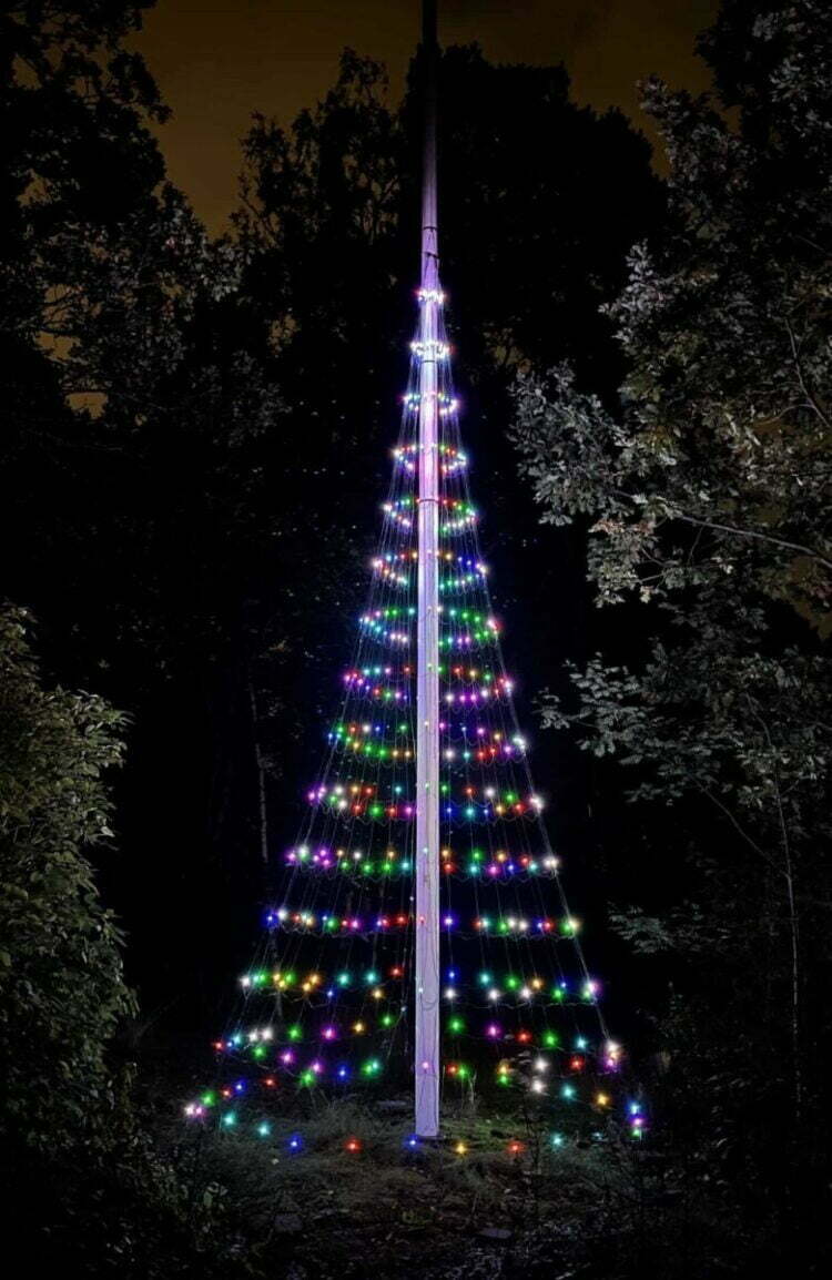 Vlaggenmast Kerstverlichting Multicolor 600 LED 3D RGB